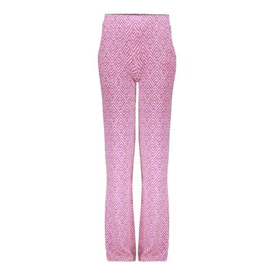 Geisha zomer broek meisjes - wide - AOP - cassis / off white