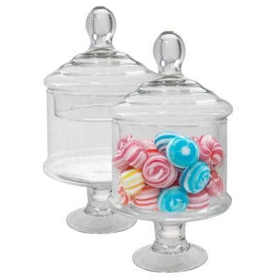 Gerimport snoeppot/voorraadpot Lisa - 2x - glas - D12,5 x H23 cm - transparant - decoratie