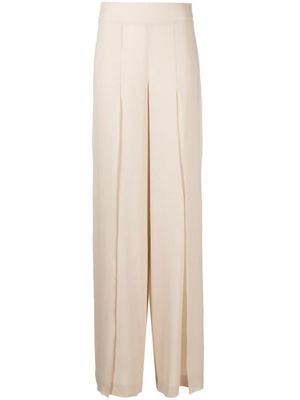 Akris pantalon ample en soie à fentes latérales - Tons neutres