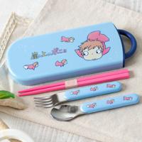 Ponyo Chopsticks & Spoon & Fork Set Ponyo on the Cliff - thumbnail