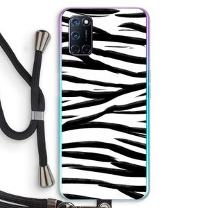 Zebra pattern: Oppo A72 Transparant Hoesje met koord