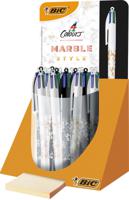Bic Colours Marble 4-kleurenbalpen, medium, klassieke inktkleuren, display van 30 stuks