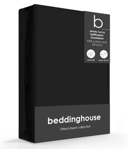 Beddinghouse Splittopper Hoeslaken Jersey-Lycra Black-160 x 200/220 cm