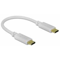 Delock USB-C-kabel USB-C stekker, USB-C stekker 0.15 m Wit 85357