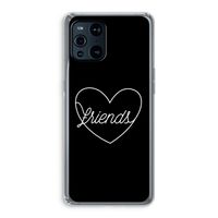 Friends heart black: Oppo Find X3 Pro Transparant Hoesje