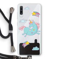 Vliegende eenhoorn: Samsung Galaxy A70 Transparant Hoesje met koord