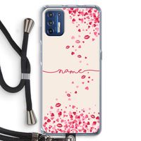 Hartjes en kusjes: Motorola Moto G9 Plus Transparant Hoesje met koord