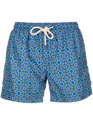 PENINSULA SWIMWEAR short de bain à imprimé graphique - Bleu