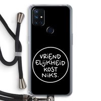 Vriendelijkheid: OnePlus Nord N10 5G Transparant Hoesje met koord Vriendelijkheid: OnePlus Nord N10 5G Transparant Hoesje met koord