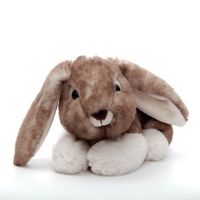 Inware pluche konijn/haas knuffeldier - bruin - liggend - 24 cm