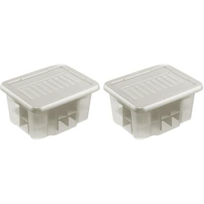 Kerstballen opbergbox - 3x stuks - zilver - 45 kerstballen - 24 liter - kunststof - opbergen - oprui Kerstballen opbergbox - 3x stuks - zilver - 45 kerstballen - 24 liter - kunststof - opbergen - oprui