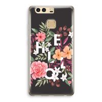 Hello in flowers: Huawei P9 Transparant Hoesje