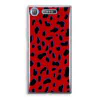 Red Leopard: Sony Xperia XZ1 Transparant Hoesje - thumbnail