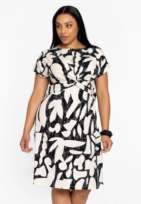 Yoek Jurk met knoop LINI | Beige | Maat 58/60