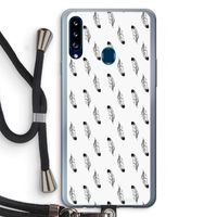 Pluimen: Samsung Galaxy A20s Transparant Hoesje met koord