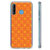 Huawei P30 Lite Doorzichtige Silicone Hoesje Batik Oranje