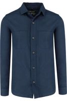 Marvelis Casual Modern Fit Overshirt marine, Effen - thumbnail