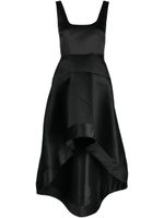 Cynthia Rowley satin-finish high-low midi dress - Noir - thumbnail