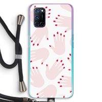 Hands pink: Oppo A92 Transparant Hoesje met koord