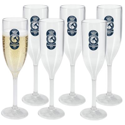 Excellent Houseware Champagne/prosecco flute glas - 50x - 165 ml - onbreekbaar kunststof