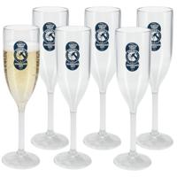 Excellent Houseware Champagne/prosecco flute glas - 50x - 165 ml - onbreekbaar kunststof