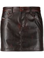 Diesel minijupe O-Kin en cuir artificiel - Marron