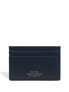 Smythson porte-cartes Panama en cuir de veau - Bleu