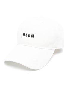 MSGM casquette à logo brodé - Blanc