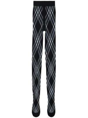 Burberry chaussettes en laine mélangée à carreaux - Noir