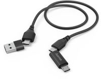 Hama LAAD/SYNCHROKABEL 4 IN 1 MET USB TYPE-C/MICRO USB/USB-A 1.5M Oplader Zwart - thumbnail