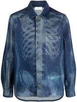 Off-White trompe-l'œil-print denim shirt - Bleu - thumbnail