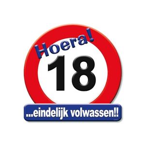 Hulde stopbord 18 jaar leeftijd versiering