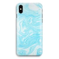 Waterverf blauw: iPhone Xs Volledig Geprint Hoesje