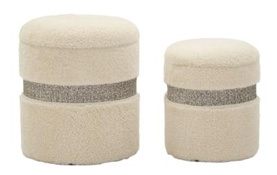 BLADERDEEG MET OPBERGRUIMTE SAINT-MORITZ CRÈMESET 2 STUKS CM Ø 40X47-32X38