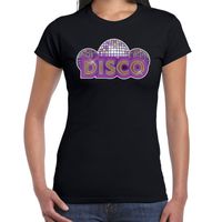 Disco fun t-shirt zwart voor dames - thumbnail