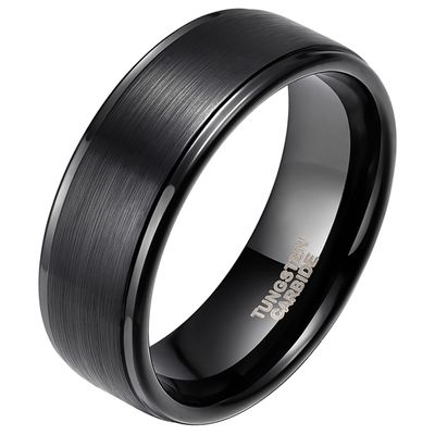 Herenring Wolfraam Zwart 8mm-21.5mm