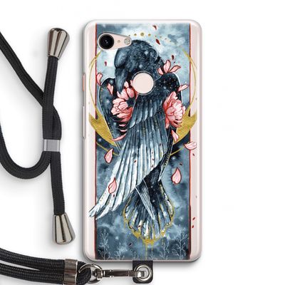 Golden Raven: Pixel 3 Transparant Hoesje met koord