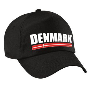 Denmark supporter pet / cap Denemarken zwart volwassenen