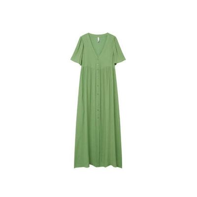 Mango maxi blousejurk met textuur groen