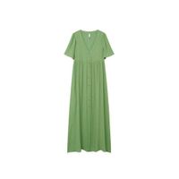 Mango maxi blousejurk met textuur groen - thumbnail