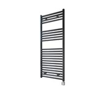 Electrische Wifi Radiator Sanicare HPW Carini 111,8x45 cm Zwart Met Thermostaat Zilver Rechtsonder