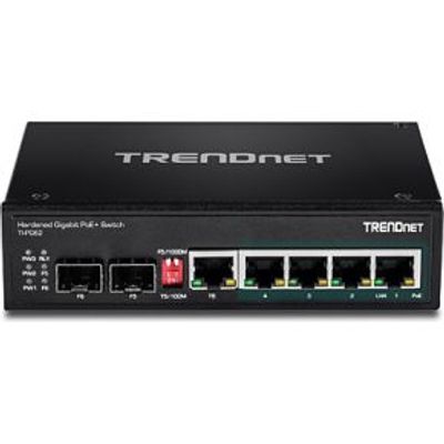 Trendnet TI-PG62 Unmanaged Gigabit Ethernet (10/100/1000) Power over Ethernet (PoE) Zwart netwerk-sw