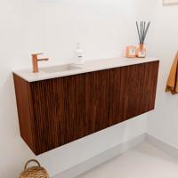 Toiletmeubel Mondiaz Joya Dlux | 100 cm | Meubelkleur Ruby | Faye wastafel Meli Wasbak Links | 1 kraangat