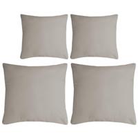 Stof Textile sierkussen Nelson - set 4x - beige - 2 formaten - polyester