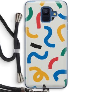 Illustratieve pop 2: Samsung Galaxy A6 (2018) Transparant Hoesje met koord