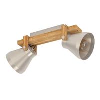 EGLO Cawton Spot - E27 - 58,5 cm - Grijs|Bruin - Staal|Hout