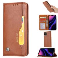 Knead huidtextuur horizontaal Flip lederen case voor iPhone XIR 2019 met foto frame & houder & kaartsleuven & portemonnee (bruin)