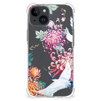 iPhone 15 Case Anti-shock Bird Flowers iPhone 15 Case Anti-shock Bird Flowers