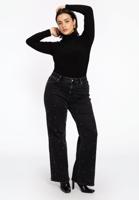 Yoek Wijde jeans met parels | Zwart | Maat 46