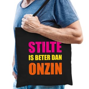 Stilte is beter dan onzin cadeau tas zwart voor heren